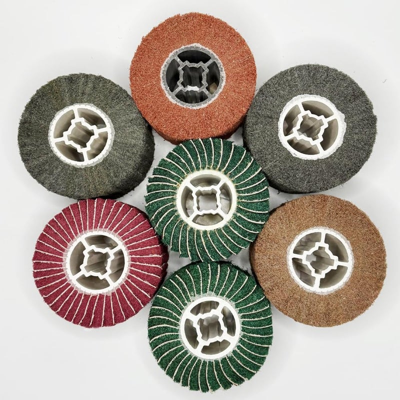 JONAS C 7 Pack Non Woven Wire Abrasive Drawing Polishing Wheel with Sandpaper for The Surface Treatment of Metal Products Grit : 120sp/240/240sp/320 /320sp/400/600 - Image 2